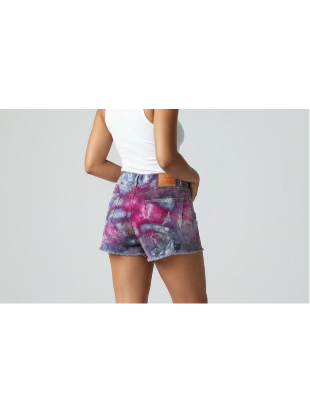 Size 36 - Upcycled Levis Denim Shorts: Hand-Dyed Tie Dye Cutoffs